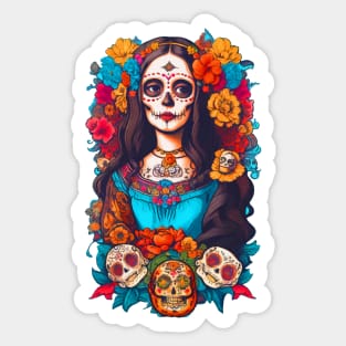 Sugar Skull Halloween, Dia de los Muertos Sticker